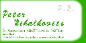 peter mihalkovits business card